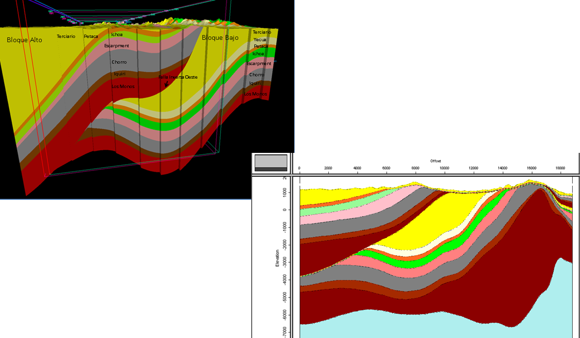 3D Geocellular Model and 2D Profile
