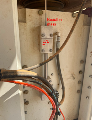 Figure 7. LVDT of the reaction mass.