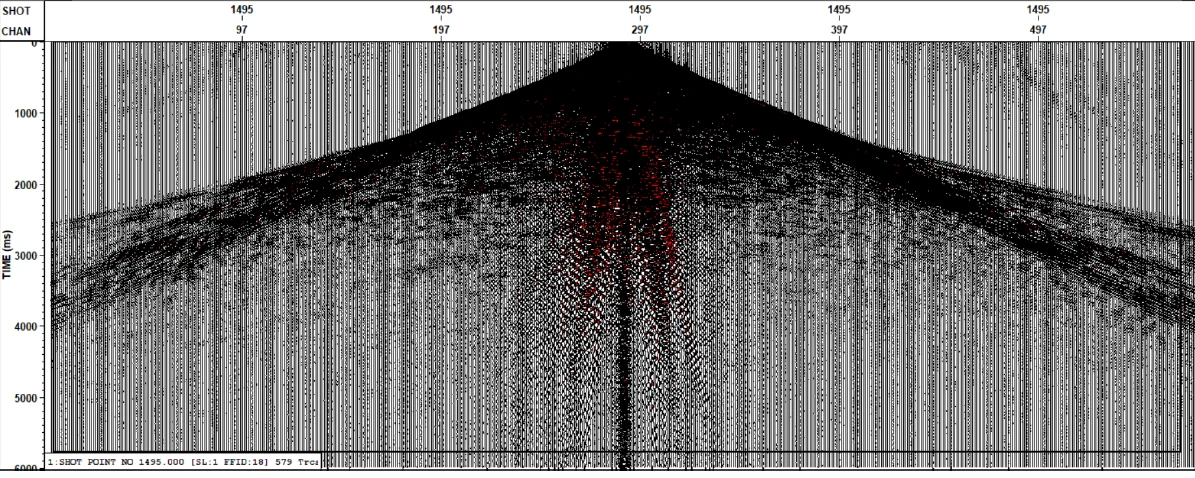 Figure 47. A shot gathers (Correlated record length of 6 s).